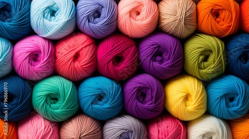 colorful balls of threads. photo