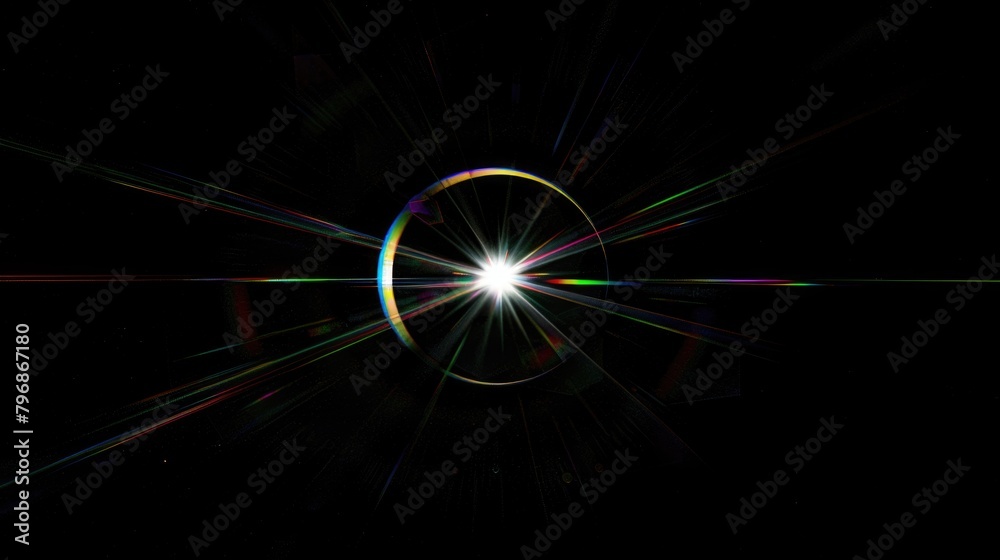 Brilliant Spectrum Light Flare on Dark Background Brilliant Spectrum Light Flare on Dark Background