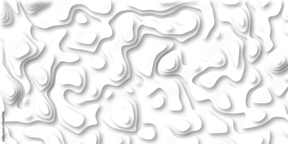 3D Papercut Stylized White topographic contour scheme and terrain. Topography grid map. Contour map background. Geographic line mountain relief. Abstract lines or wavy backdrop background. 3D Papercut Stylized White topographic contour scheme and terrain. Topography grid map. Contour map background. Geographic line mountain relief. Abstract lines or wavy backdrop background.