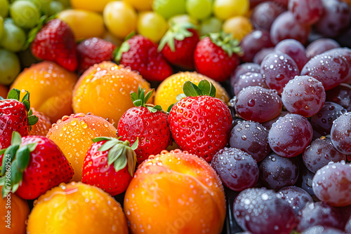 Vibrant assortment of fresh fruits at market