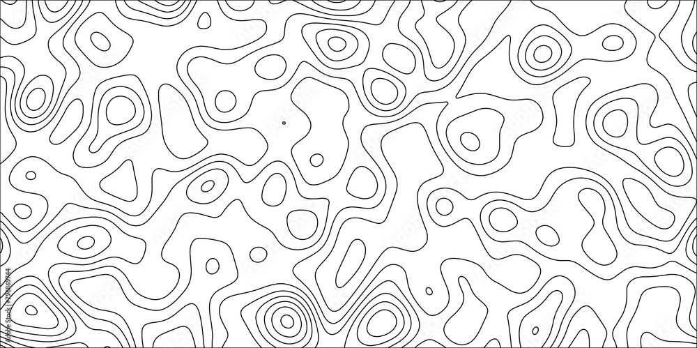 Contour map background. Geography scheme and terrain. Topography grid map. Stylized topographic contour map. Geographic line mountain relief. Abstract lines or wavy backdrop background.