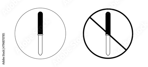 A pipette icon in a linear black and white style. Design element of medical items. Vector illustration 