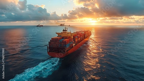 Analyzing global container shipping data for logistics and business insights. Concept Global Shipping Insights, Container Logistics Analysis, Business Data Analytics, Supply Chain Trends,