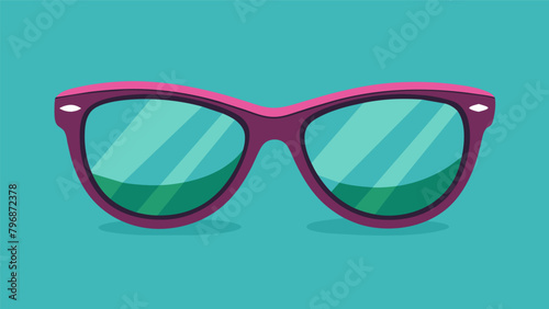 A pair of designer sunglasses with their signature logo still visible on the arm found at a thrift store and adding a touch of glamour to any summer.