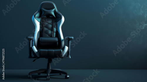 A sleek and stylish gaming chair is the perfect centerpiece for any gaming setup. photo