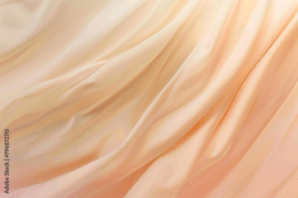 Soft flowing background of light peach and cream silk fabric with subtle folds