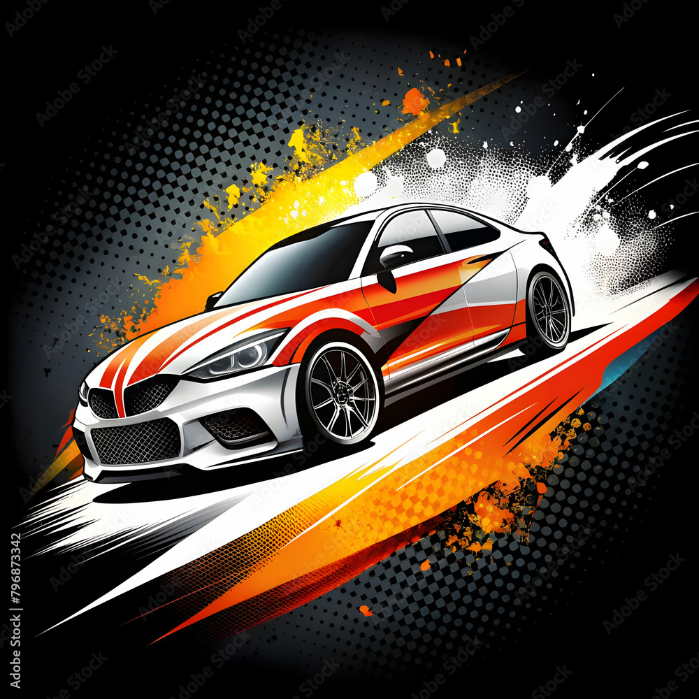 Obraz premium abstract car decal wrap background designg runge