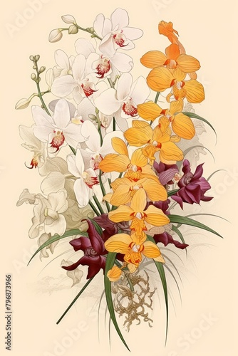 Flower orchid art plant.
