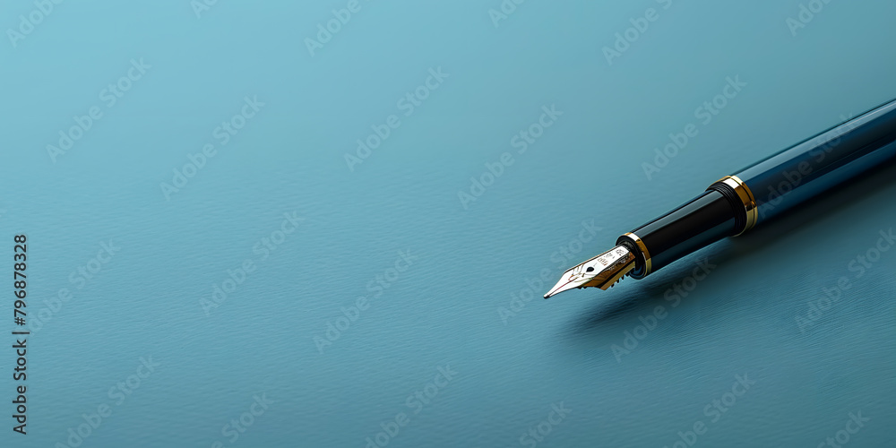 Business Scene with Single Pen on Empty Canvas Business Scene with Single Pen on Empty Canvas