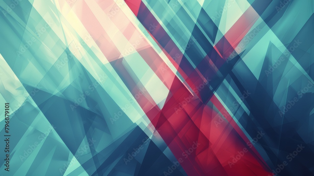Abstract geometric background in blue and red tones