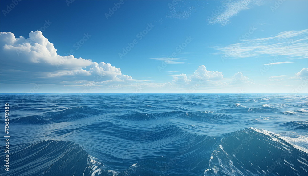 Fototapeta premium beautiful sea landscape with blue sky cloud background