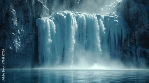 A melting glacier, symbolizing the impact of climate change. AI generate illustration
