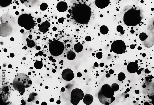Abstract black ink texture Japan style on a white background Ink dots