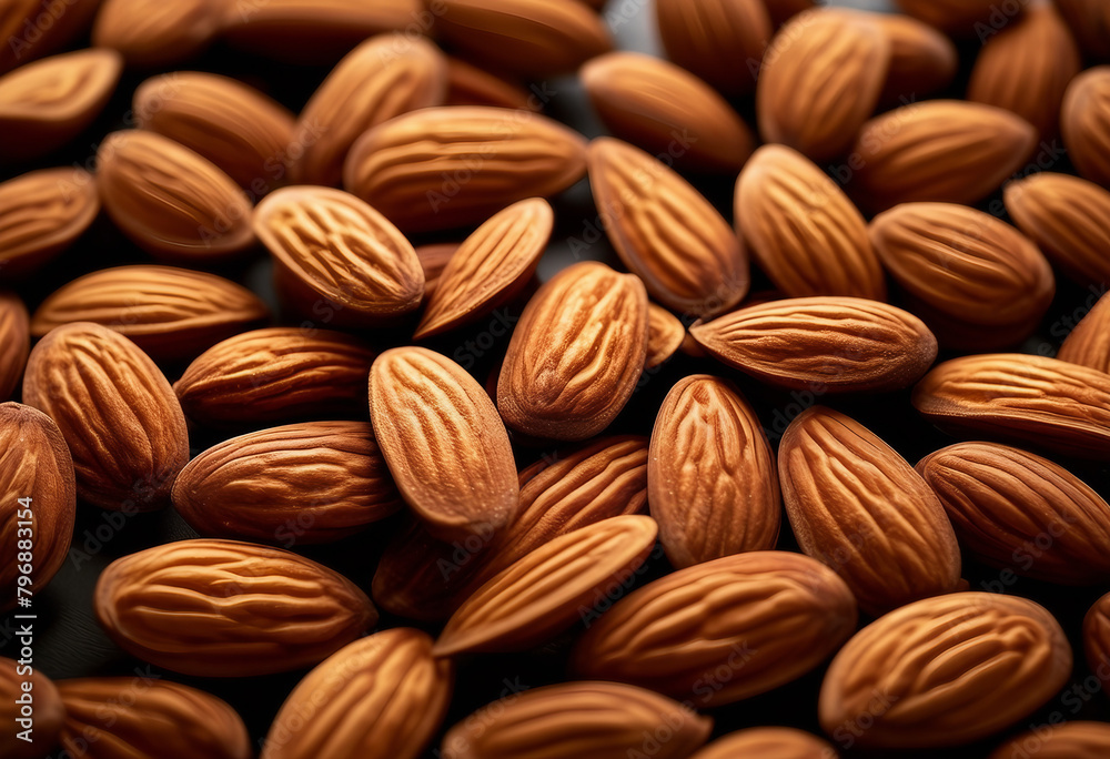 Almond nuts texture background top view Almond nuts texture background top view