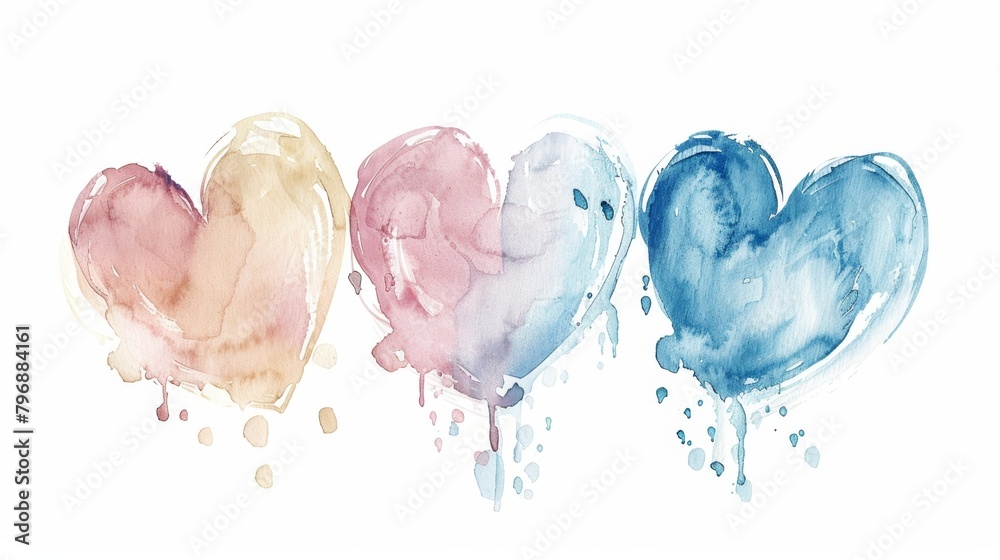 Whimsical Hearts in Soft Pastel Hues Generative AI