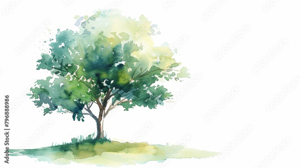 Fototapeta premium Whimsical Tree on White Background Generative AI