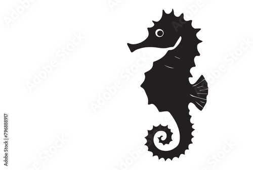 Illustration of seahorse creature silhouette vector