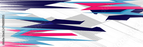 banner background sporty abstract stripes modern pink blue white geometric vector design