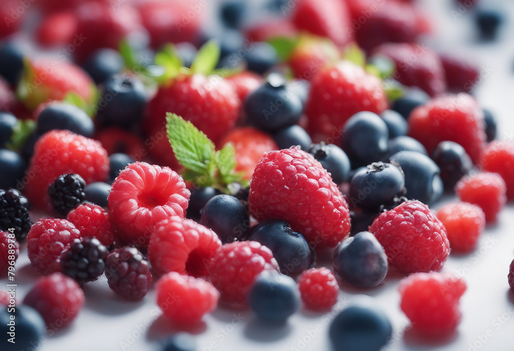 Fresh Mix groups of Berries isolated on background delicious fruit with high vitamin and minerals in