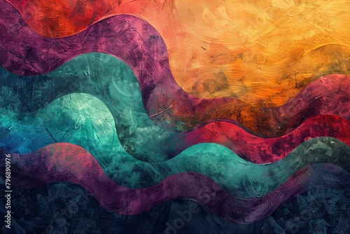 Colorburst crescendo. Abstract waves in vivid hues photo