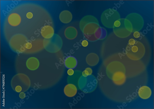 Bokeh or light bubbles on a blue abstract background