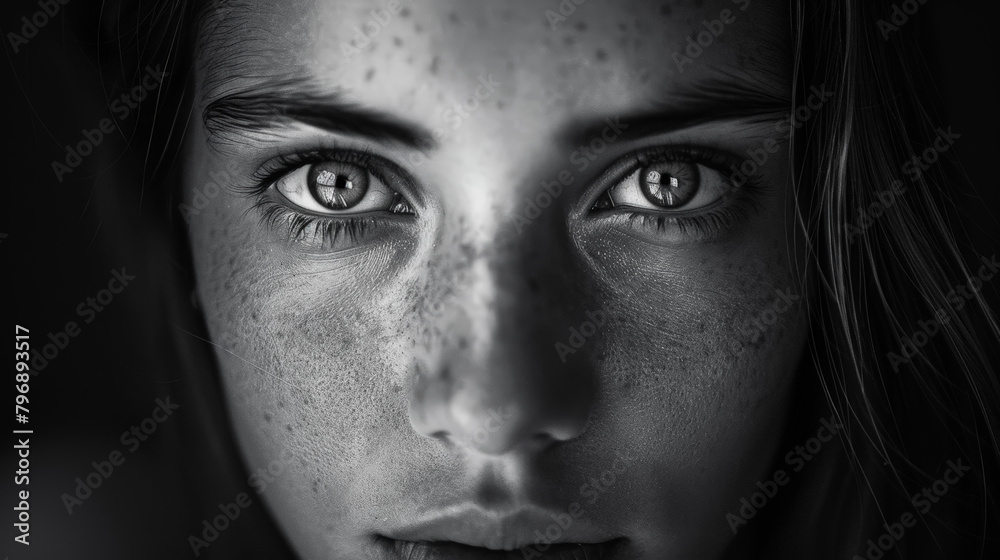 Ethereal Beauty: Macro Portrait of a Woman. Generative AI Ethereal Beauty: Macro Portrait of a Woman. Generative AI