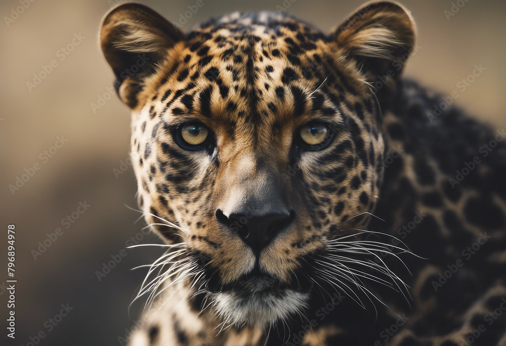 Portrait of Black panther Leopard or Cheetah that looking at camera Portrait of Black panther Leopard or Cheetah that looking at camera