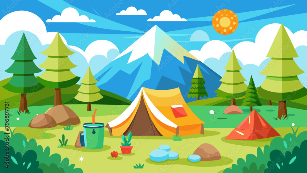 summer-camp-background-with-tent