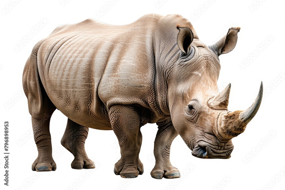 Fototapeta premium Big african Rhino isolated on white background