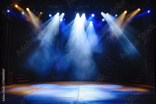 Stage with lights, lighting devices