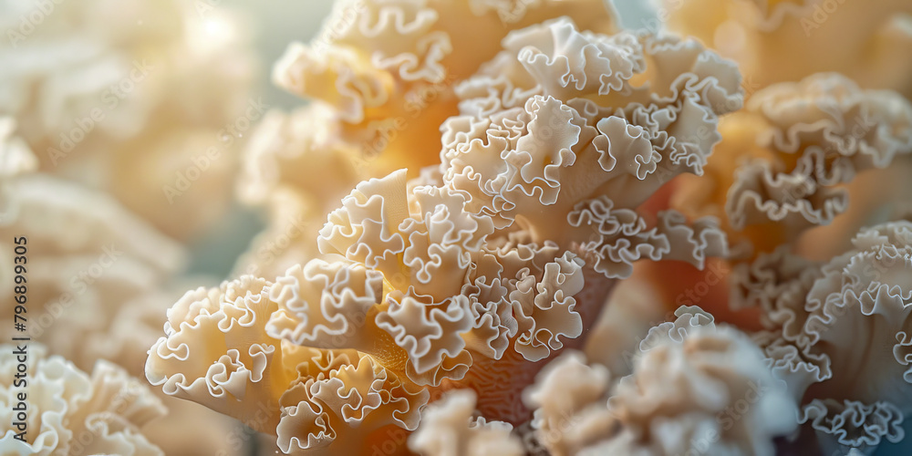 Close-up View of Delicate Coral Structure in Underwater Light Close-up View of Delicate Coral Structure in Underwater Light