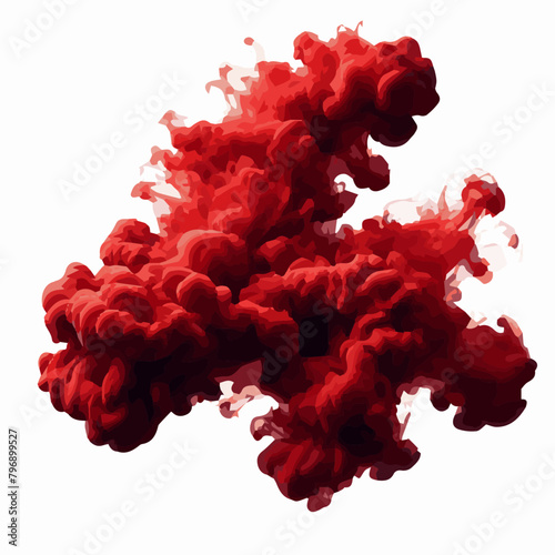 Red watercolor illustration isolated on transparent background