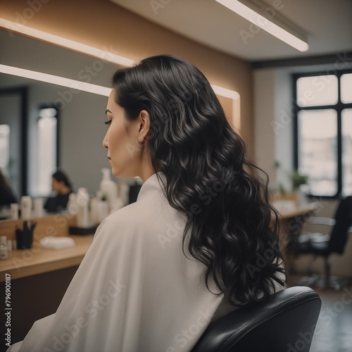 Frauen beim Friseur. Generative AI Technologie photo