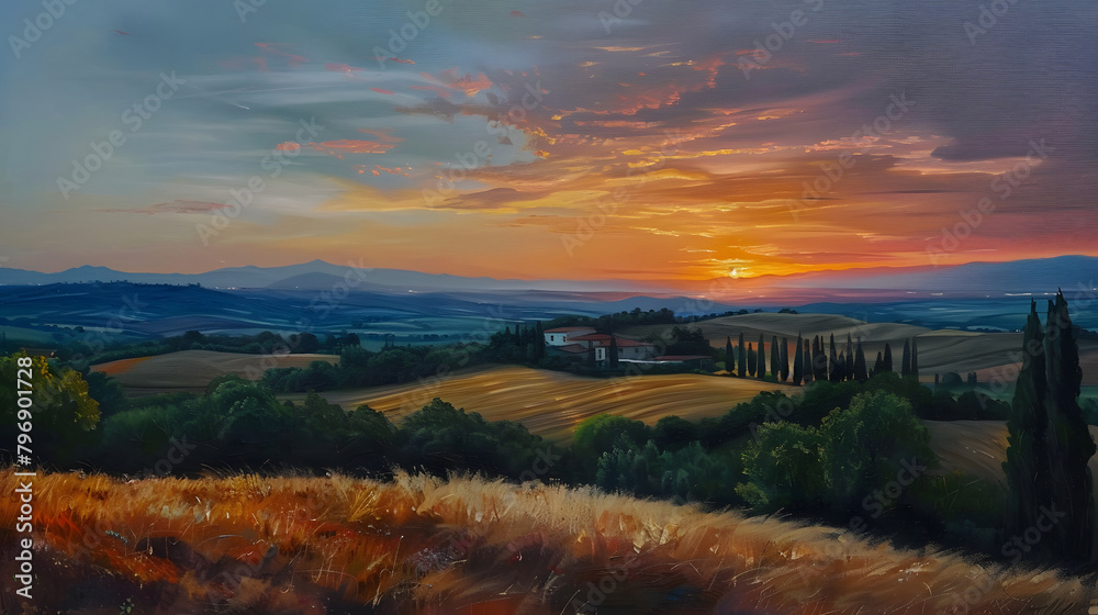 Naklejka premium &nbsp;landscape, sunset