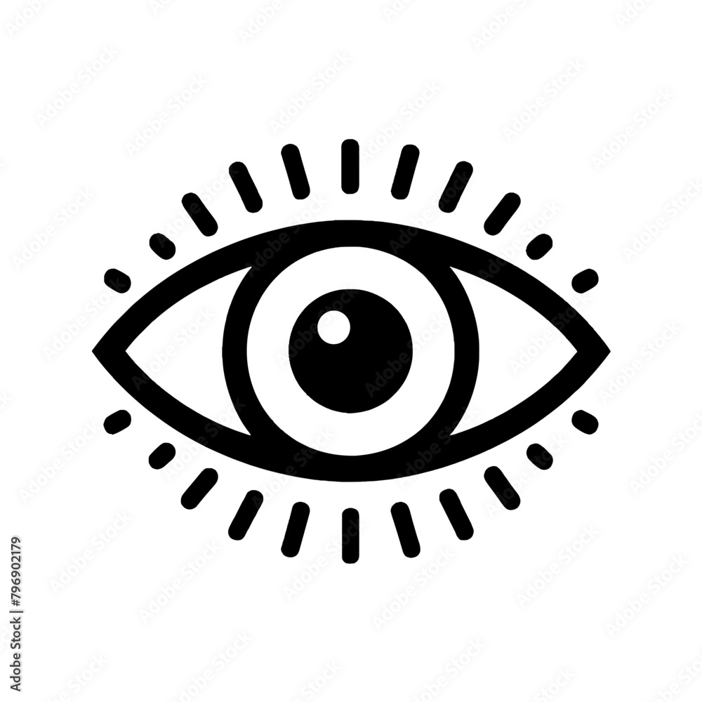 Eye Vector Icon Illustration on a transparent background, Eye Icon