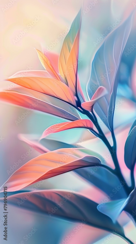 Vibrant gradient foliage in surreal colors artistic nature background Vibrant gradient foliage in surreal colors artistic nature background
