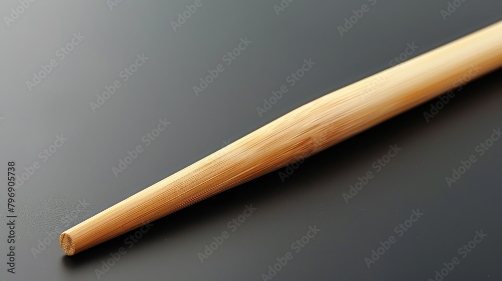 A wooden baseball bat rests on a black surface, its top end featuring a protruding wooden handle for swing adjustments A wooden baseball bat rests on a black surface, its top end featuring a protruding wooden handle for swing adjustments