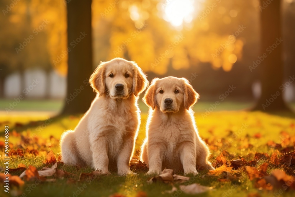 Golden retriever puppy animal mammal autumn. Golden retriever puppy animal mammal autumn.