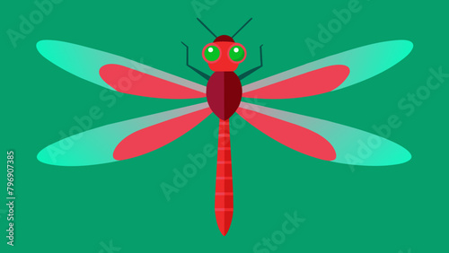 Captivating Dragonfly Exquisite Full Body Vector Illustration for Your Designs photo