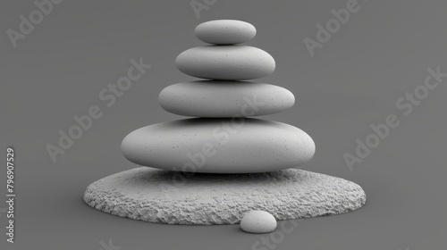  A stack of white rocks atop a rocky terrain, with a ball situated in its center