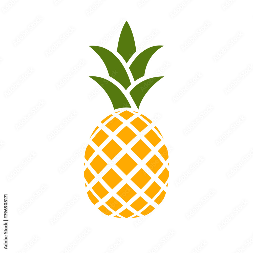 Pineapple icon. Tropical fruit. Useful organic natural fruit. Juicy fresh pineapple. Vector illustration flat design. Isolated on white background. Pineapple icon. Tropical fruit. Useful organic natural fruit. Juicy fresh pineapple. Vector illustration flat design. Isolated on white background.
