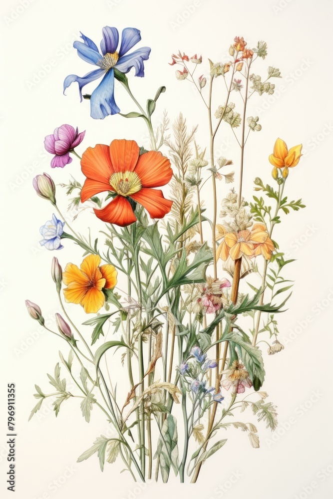 Drawing flower sketch wildflower. Drawing flower sketch wildflower.