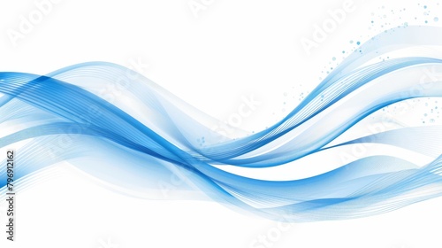  A white background with a wavy, blue border on the left side
