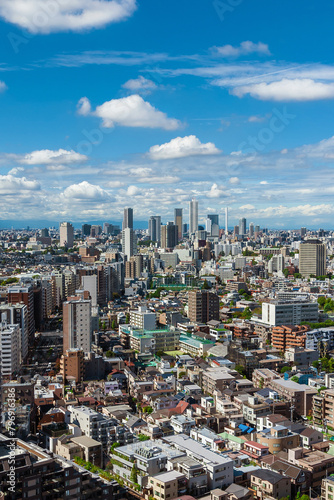 Ikebukuro modern skyline in Tokyo, from Bunkyo ward photo