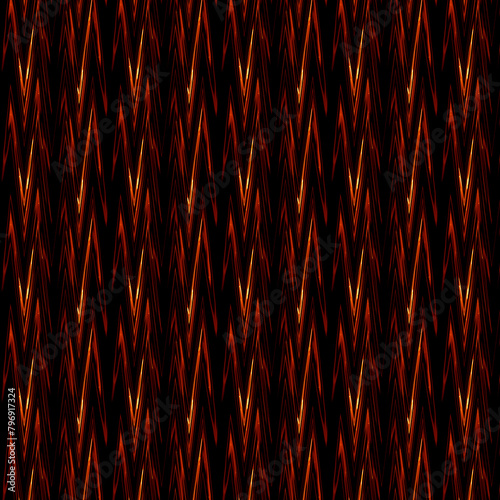 Abstract seamless pattern with red and yellow lines on a black background.