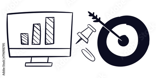 Office Scribble Line. Hand Drawn Offce Tools Scribble Doodle Vector. Office Business Doodle Drawing. 