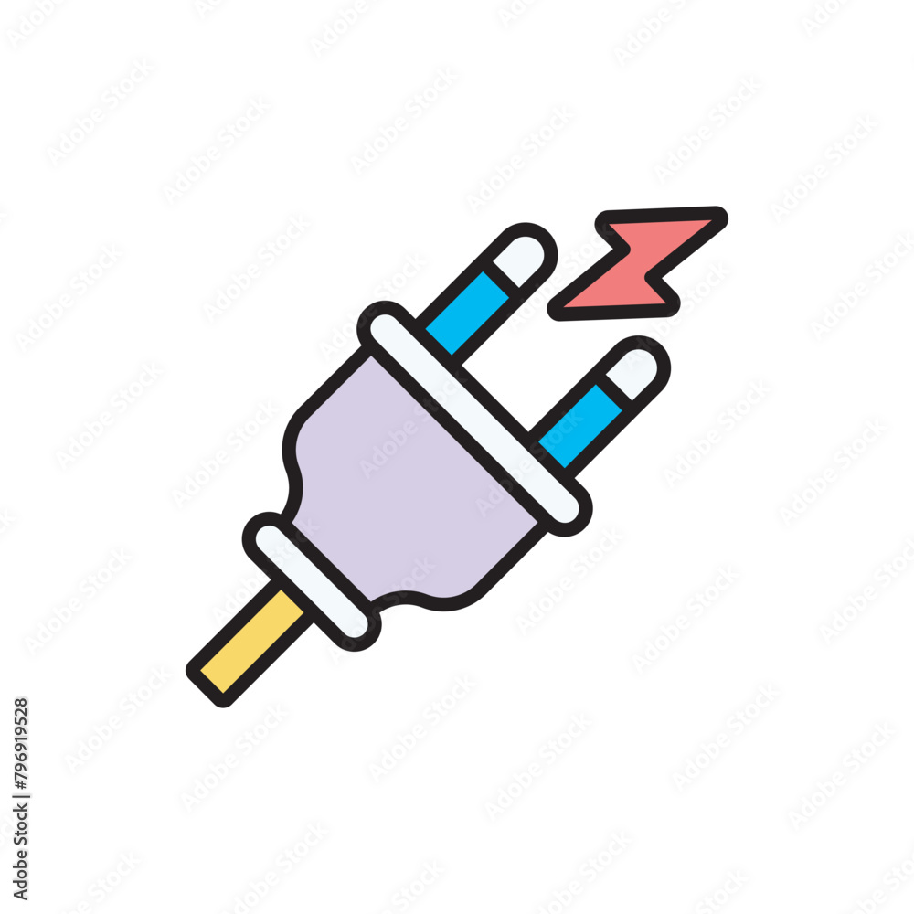 Plug icon design with white background stock illustration Plug icon design with white background stock illustration