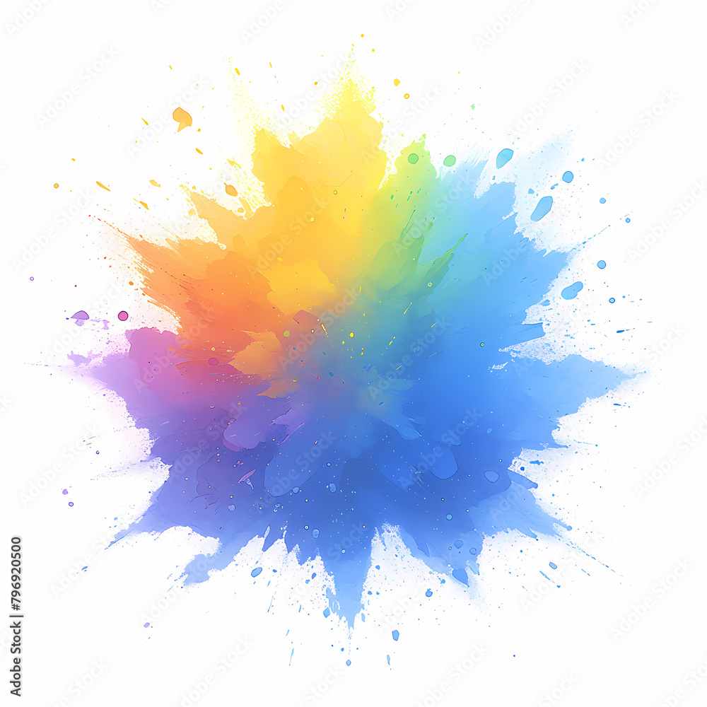 Vibrant and Joyful Celebration - Holi Festival Color Explosive Stock Image