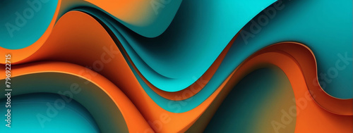Abstract orange and teal gradient colorful for background.