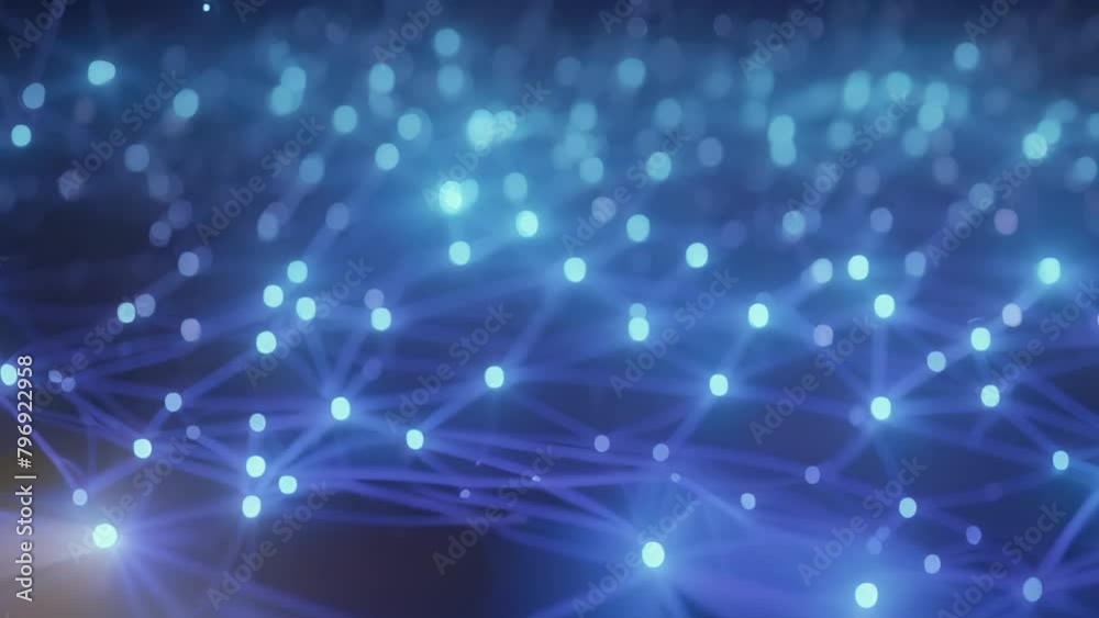 Abstract blue background with connecting dots and lines. Network ...